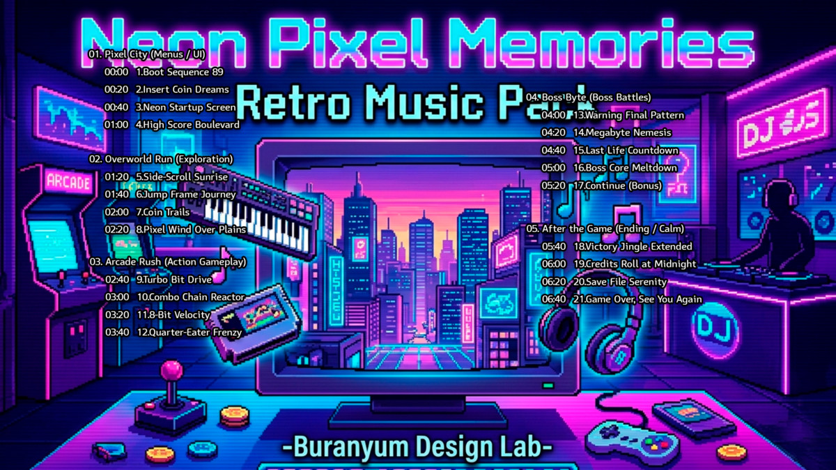 Neon Pixel Memories – Retro Music Pack