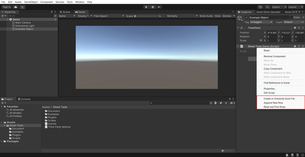Sheet Tools – Read, Create & Edit Excel Files for Unity