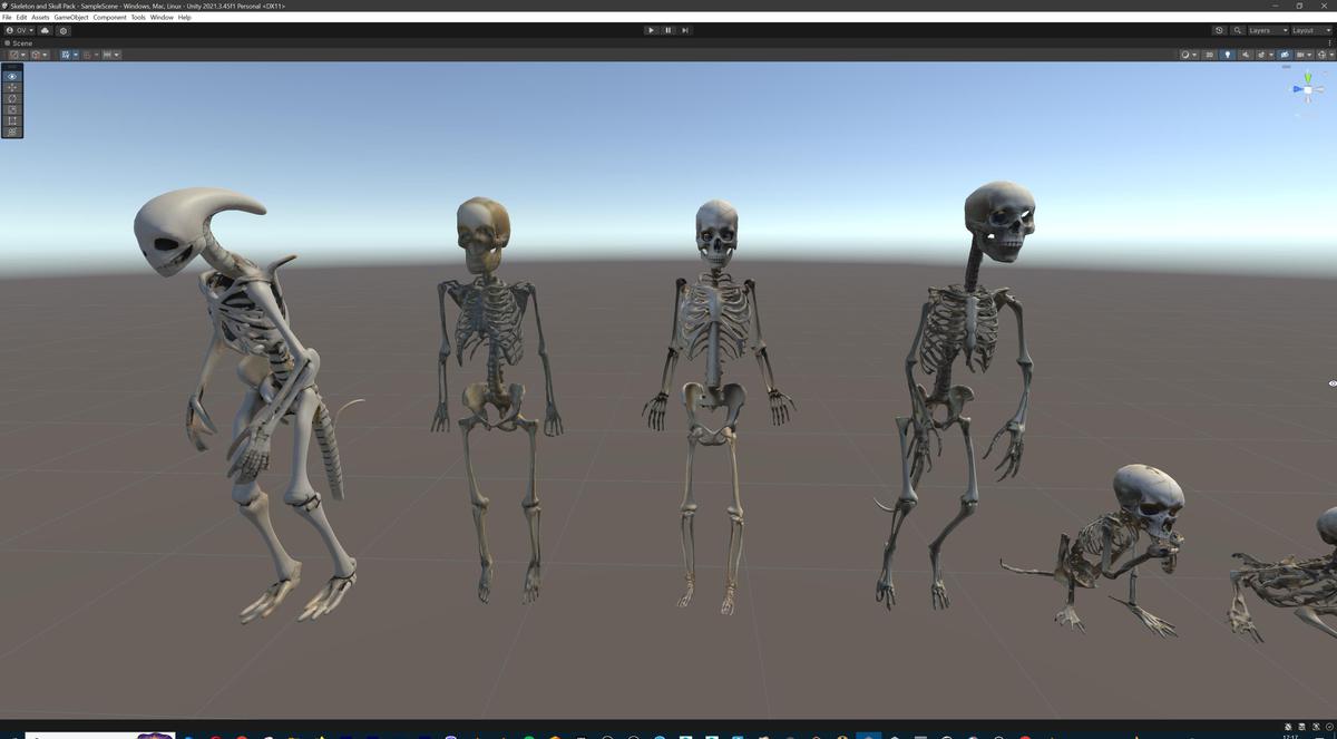 Ultimate Skeleton and Skull Pack. Game-ready low-poly assets