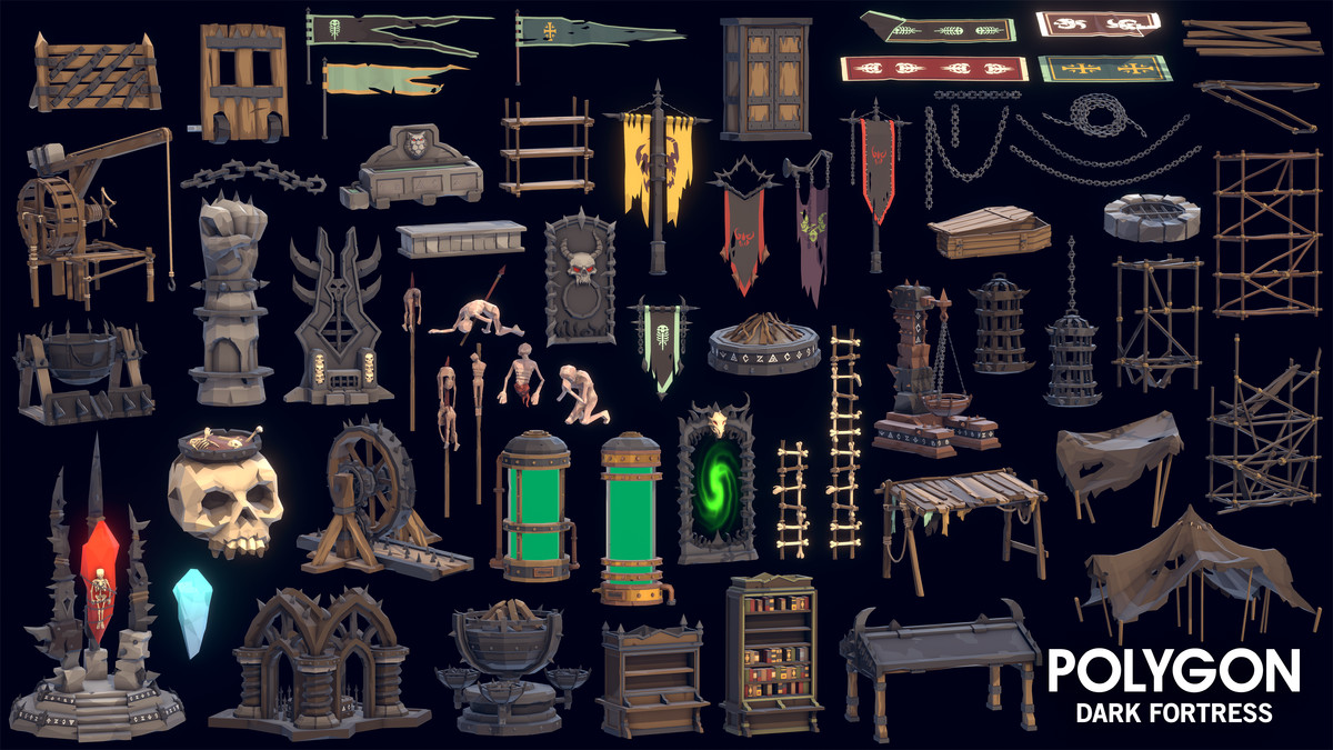 POLYGON - Dark Fortress - Low Poly 3D Art by Synty