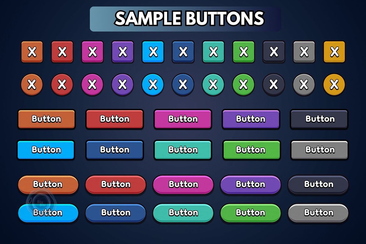 Dark Fantasy GUI + Icons Bundle + PSD GUI files + AI Icons files
