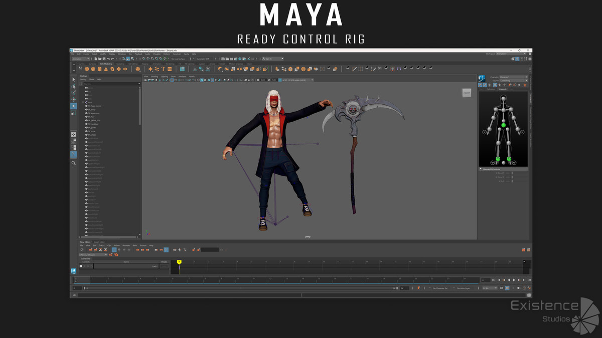 Shadow Reaper - Cyberpunk Sci-Fi Character with Scythe