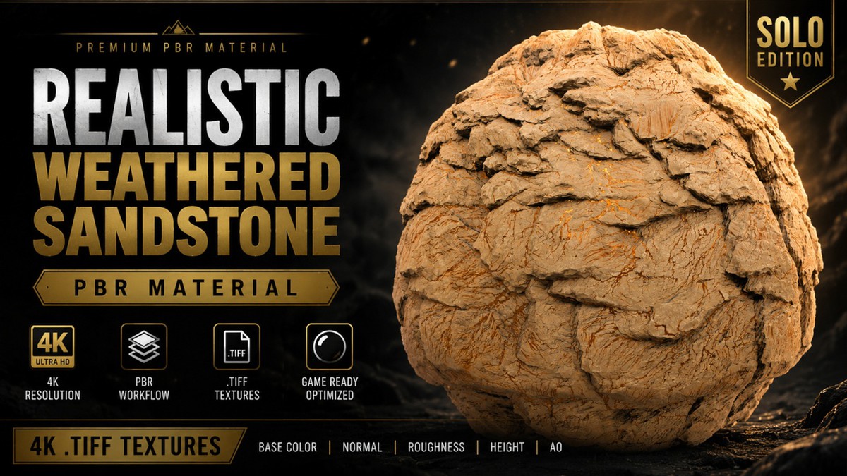 Realistic Sandstone Collection – 4K PBR Materials