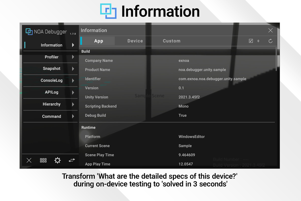 NOA Debugger for Unity