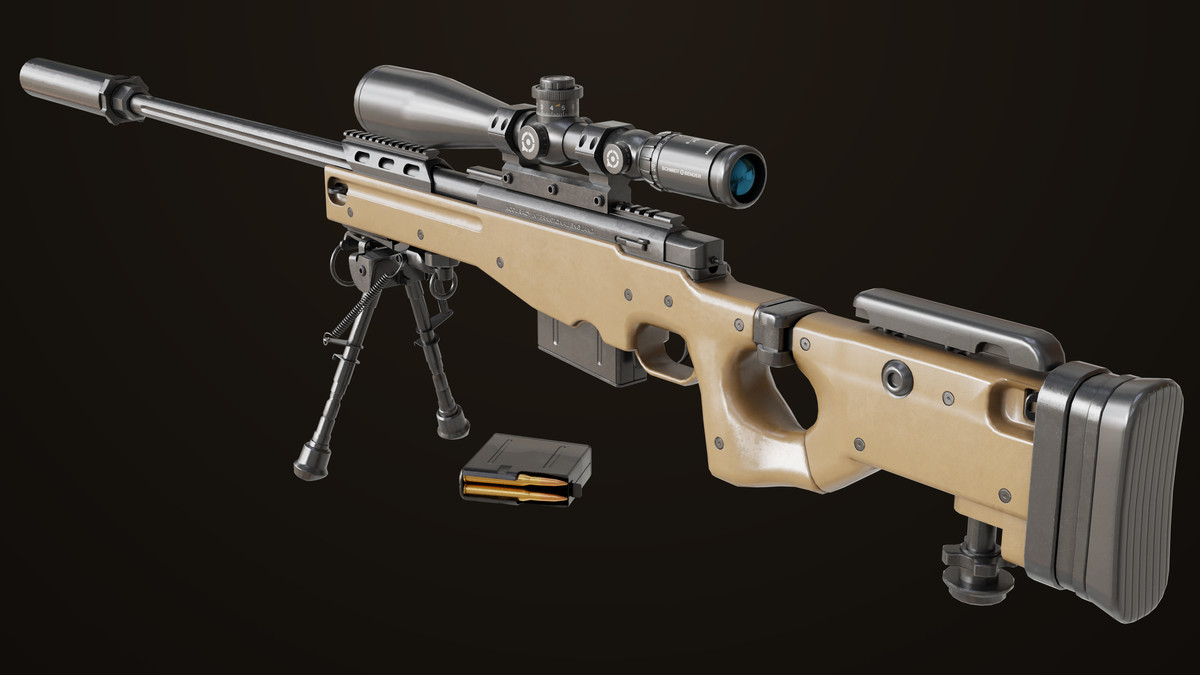 Sniper Rifle 03 Sandal URP HDRP Textures