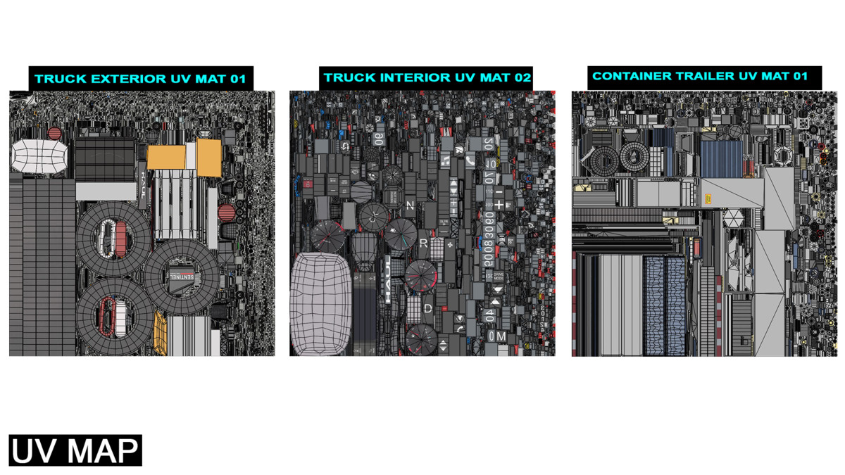 Heavy Truck 05 Curtainsider Trailer URP HDRP Textures
