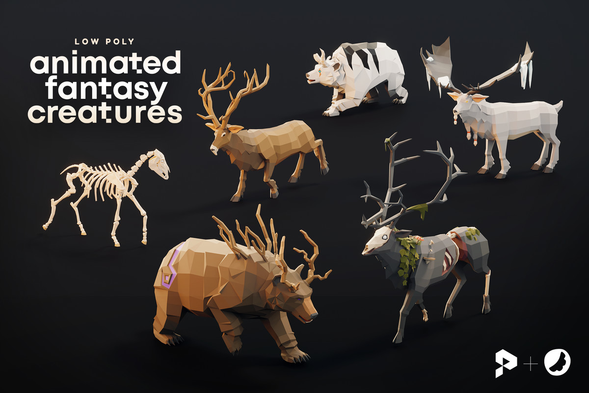 Low Poly Animated Fantasy Creatures