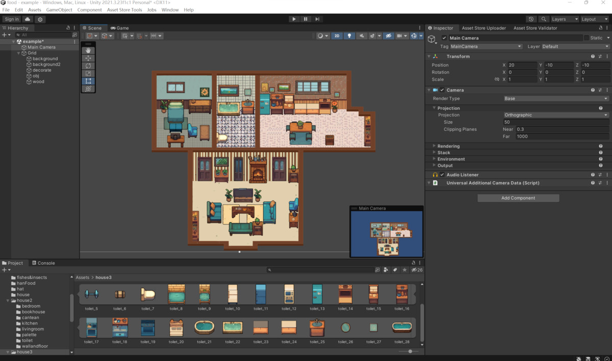 2D top-down pixel-art interior pack by ysingx