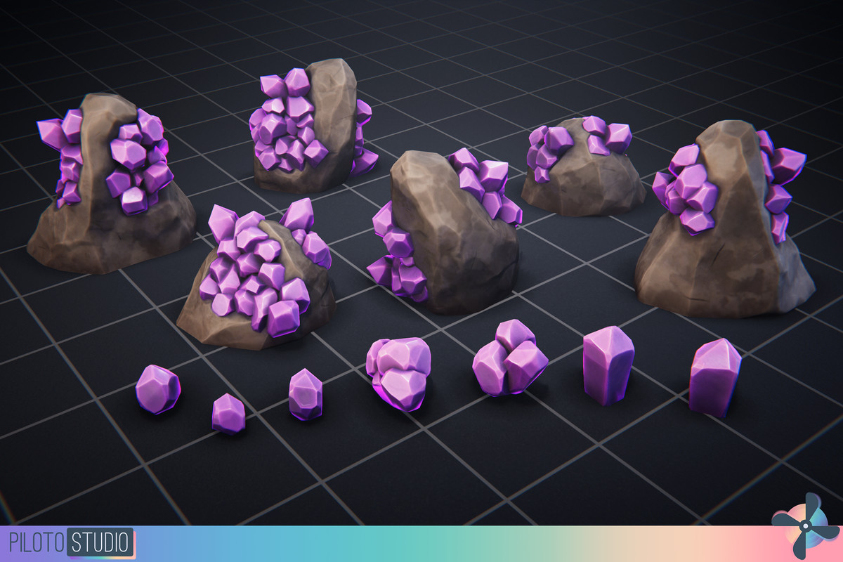 Stylized Crystals and Gems Megapack