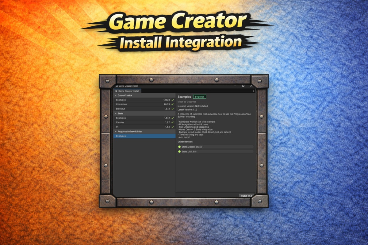 Progression Tree Builder for Game Creator 2