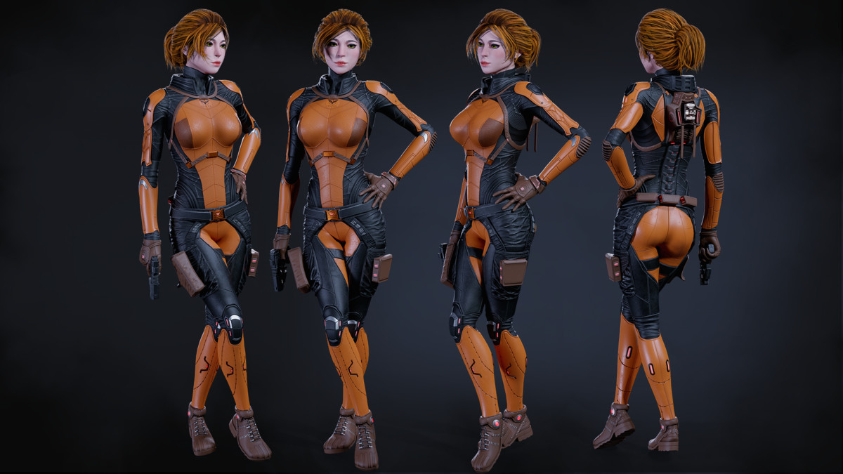 Sci-Fi Operative Woman – Modular Game Character