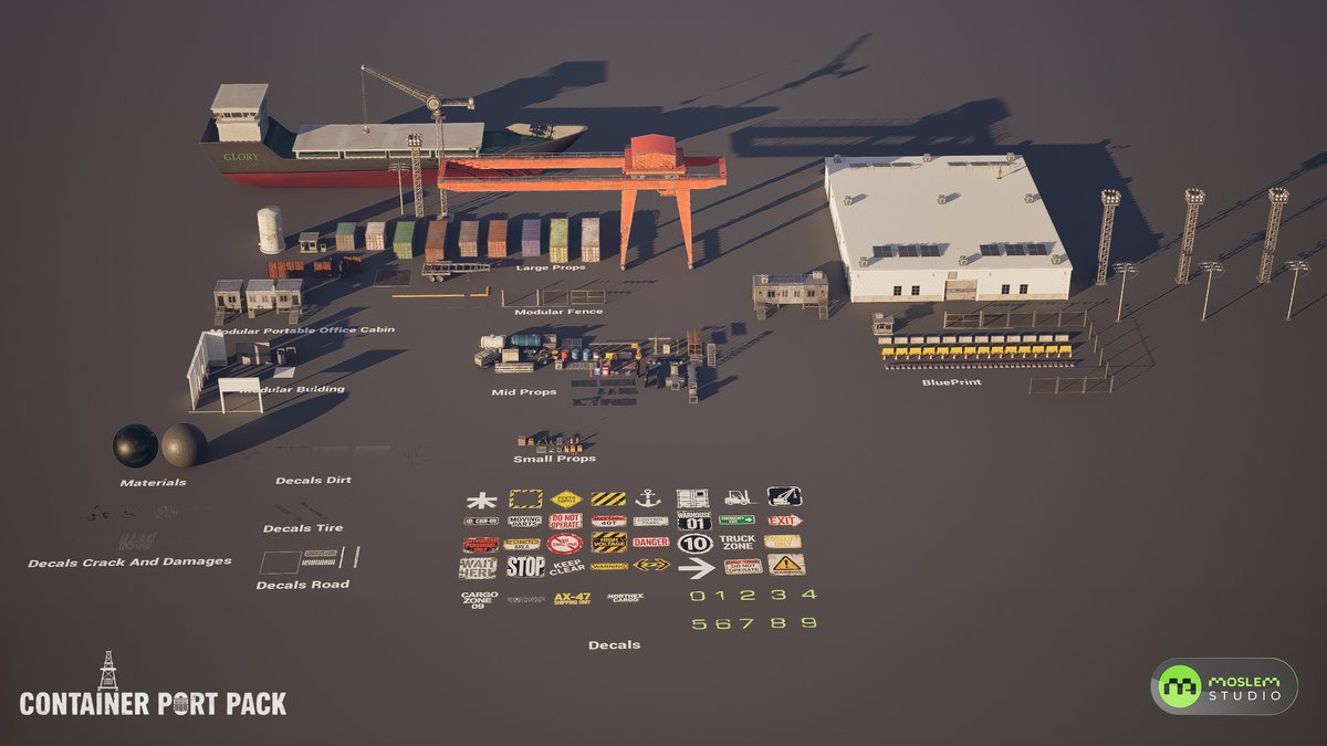 Realistic Modular Container Port Environment