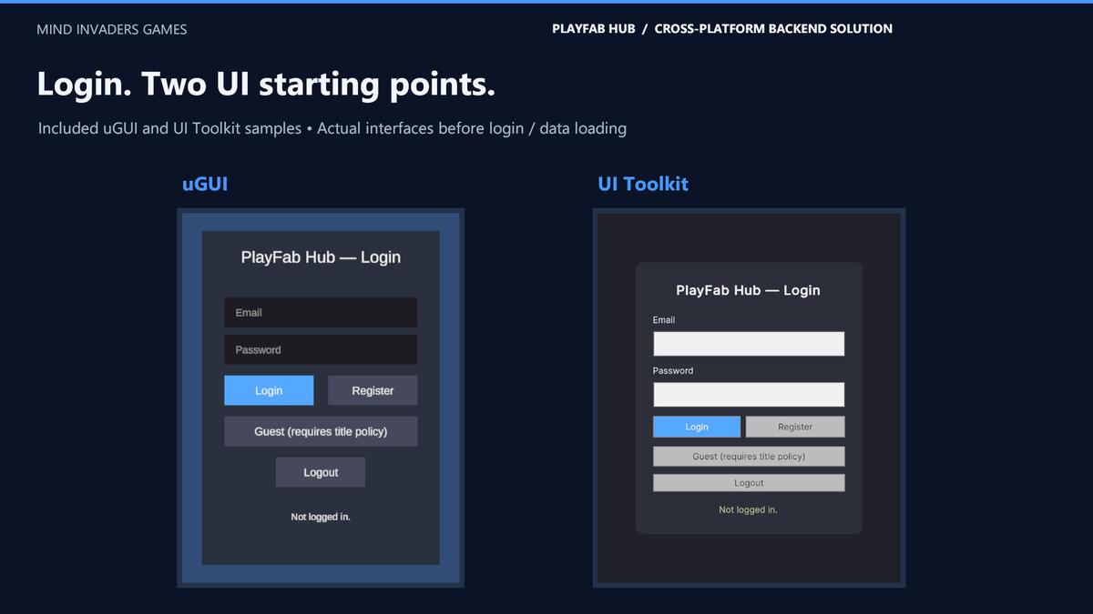 PlayFab Hub - Cross-Platform Backend Solution