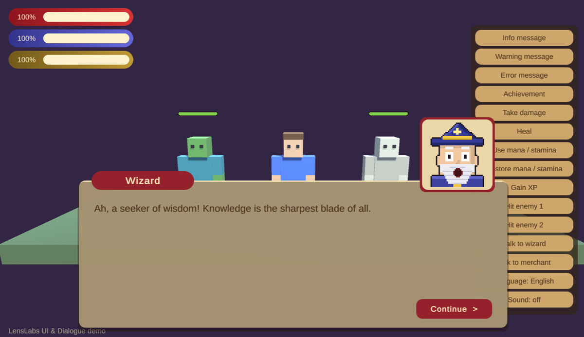LensLabs UI & Dialogue