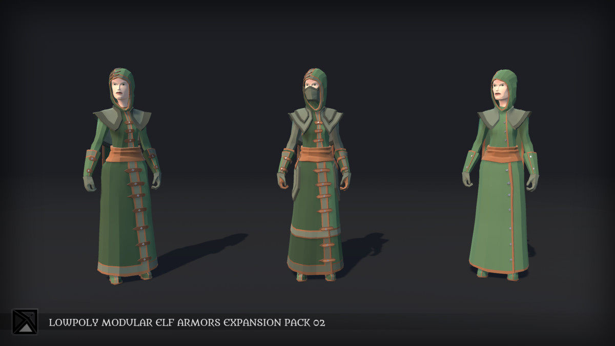 Lowpoly Elves Modular Armors Ex2 - MEDIEVAL FANTASY SERIES