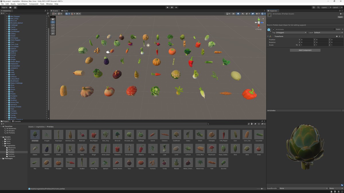 50+ vegetables Asset Pack