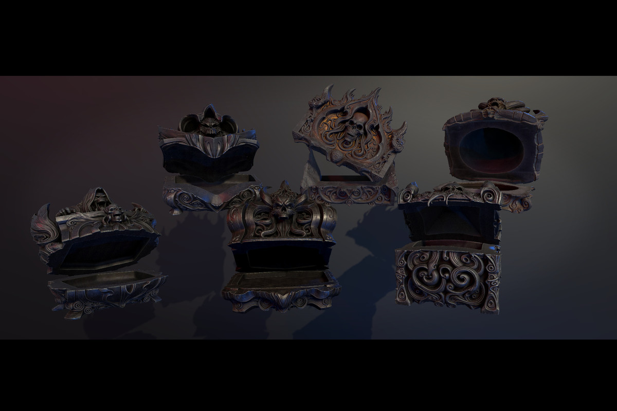 6 Treasure Chests - Dark Fantasy (Odd Set)