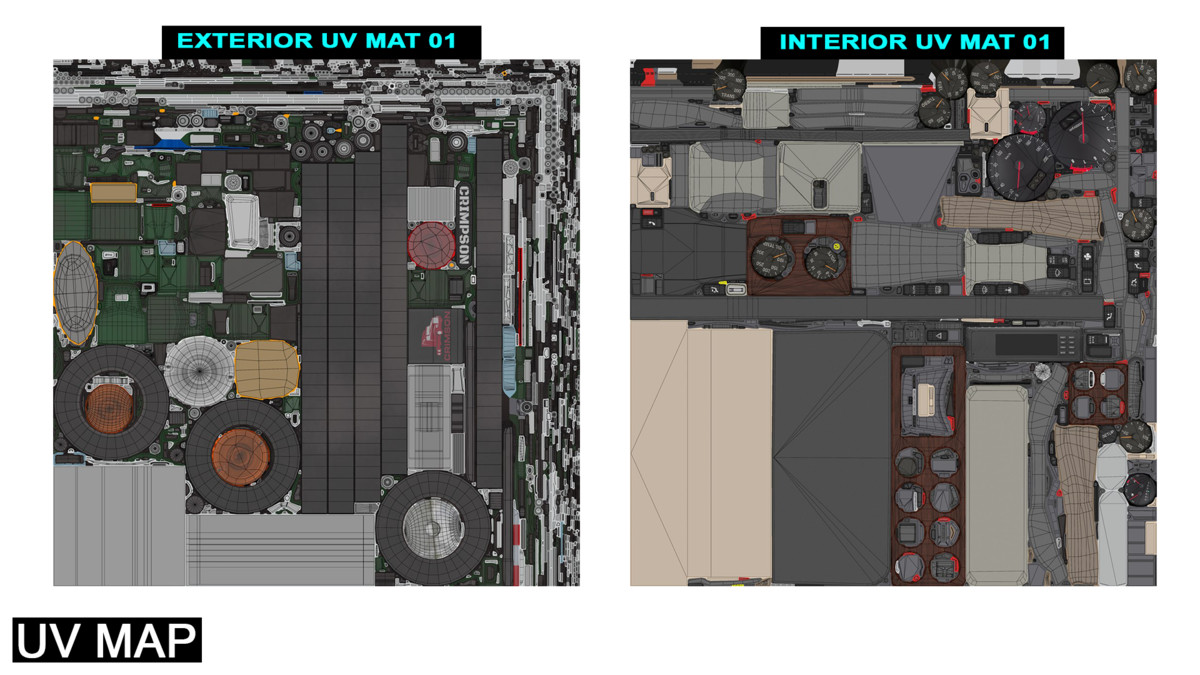 Heavy Truck Chassis 07 Blue and Green URP HDRP Textures