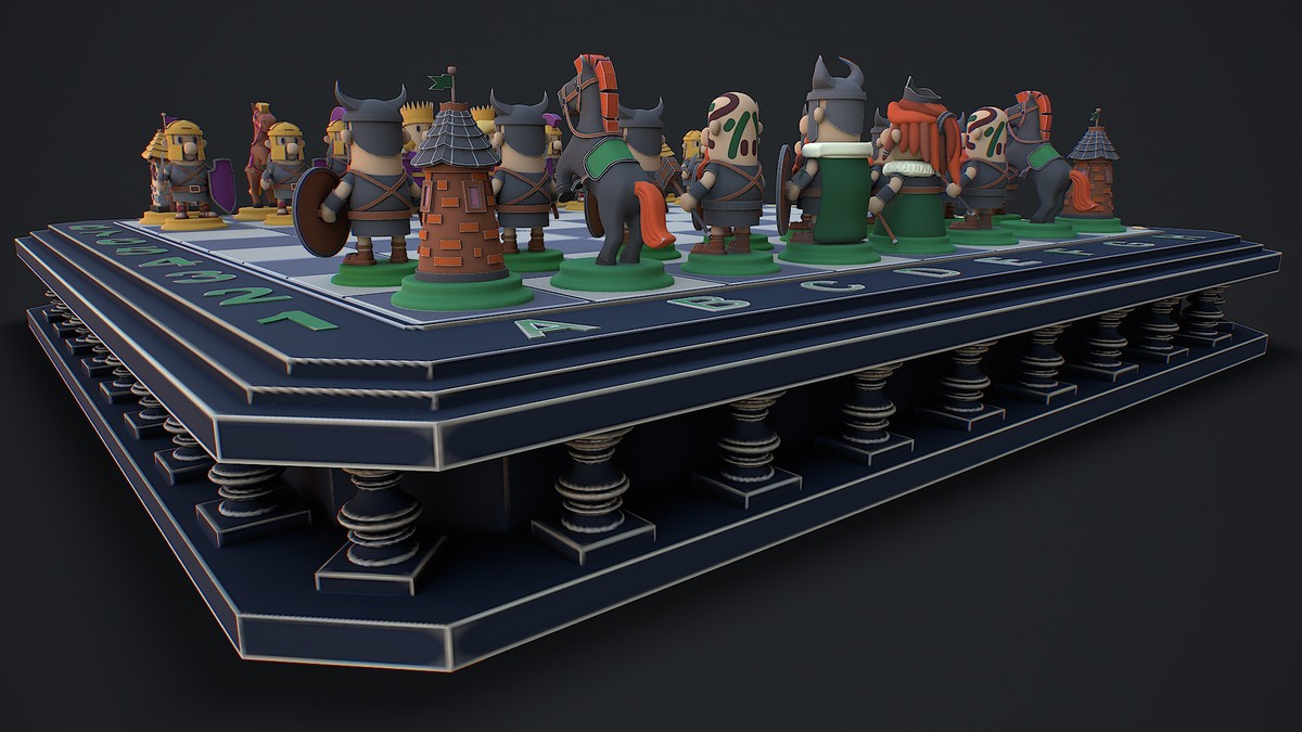 Chess game ready 3d model