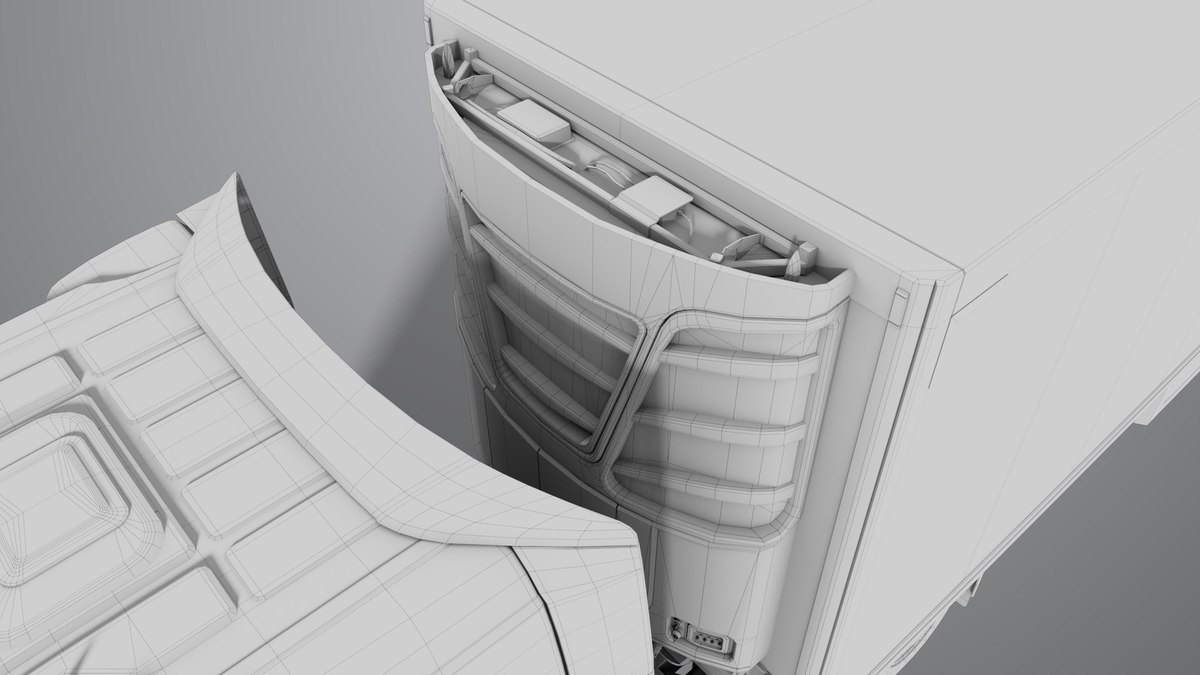 Heavy Truck 03 Refrigerator Trailer Interior URP HDRP Textures
