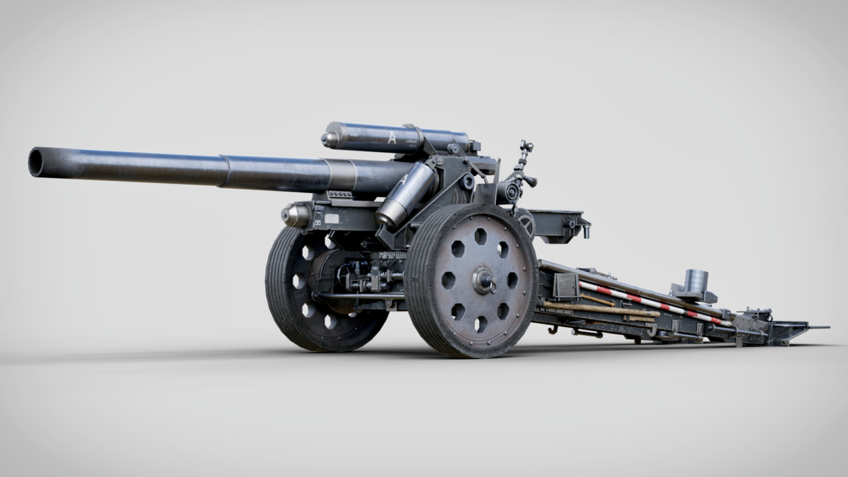 Rigged 15cm sFH 18 Cannon WW2