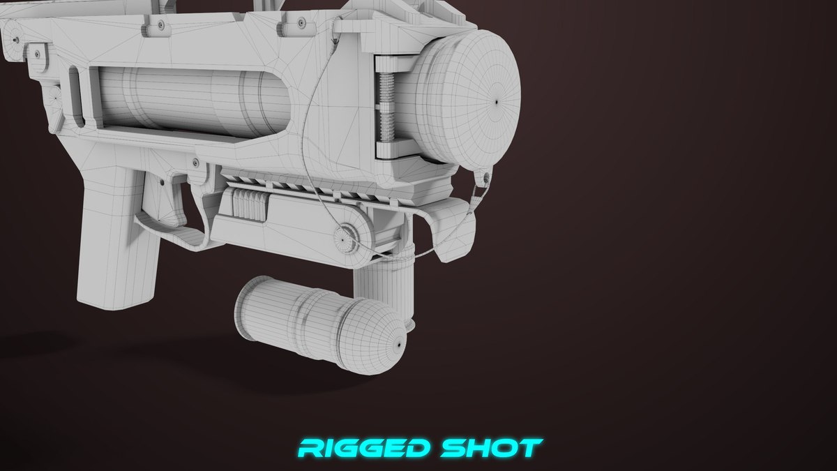 6 Grenade Launcher Black URP HDRP Textures