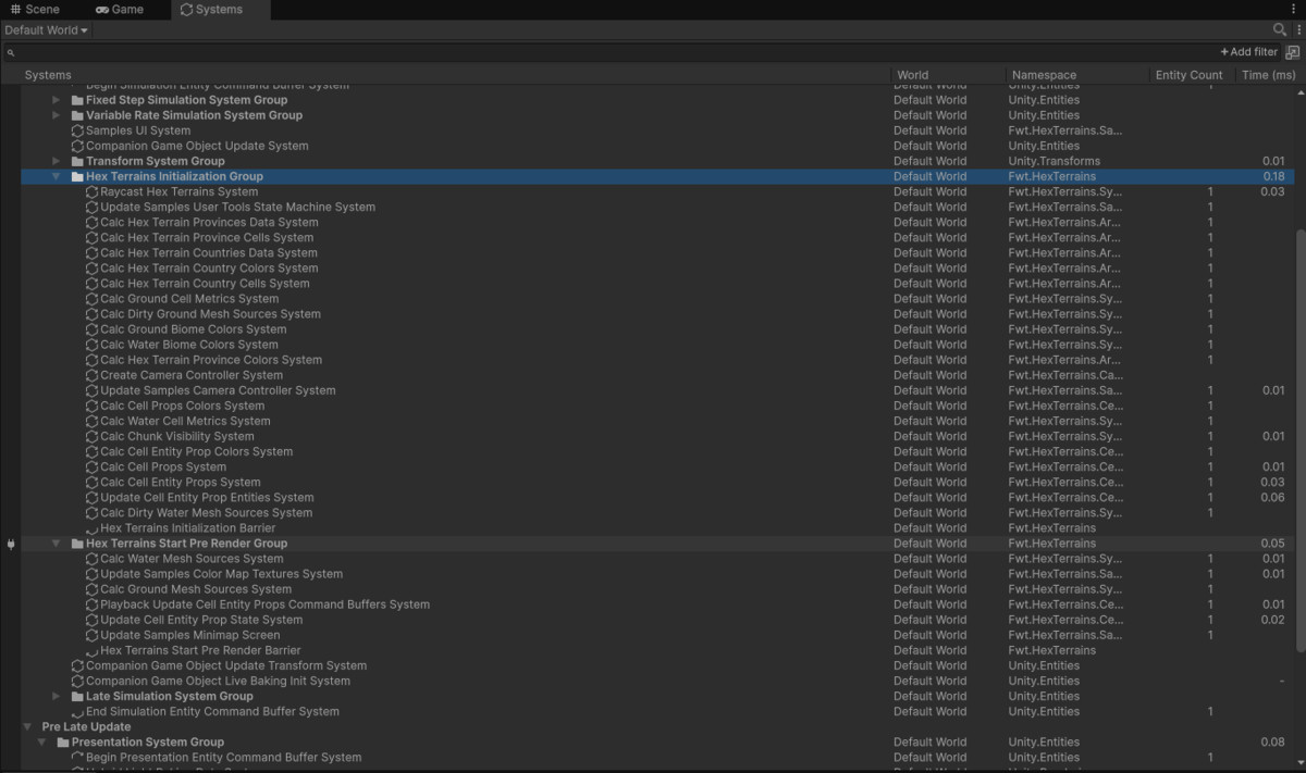 Hex Terrains Framework