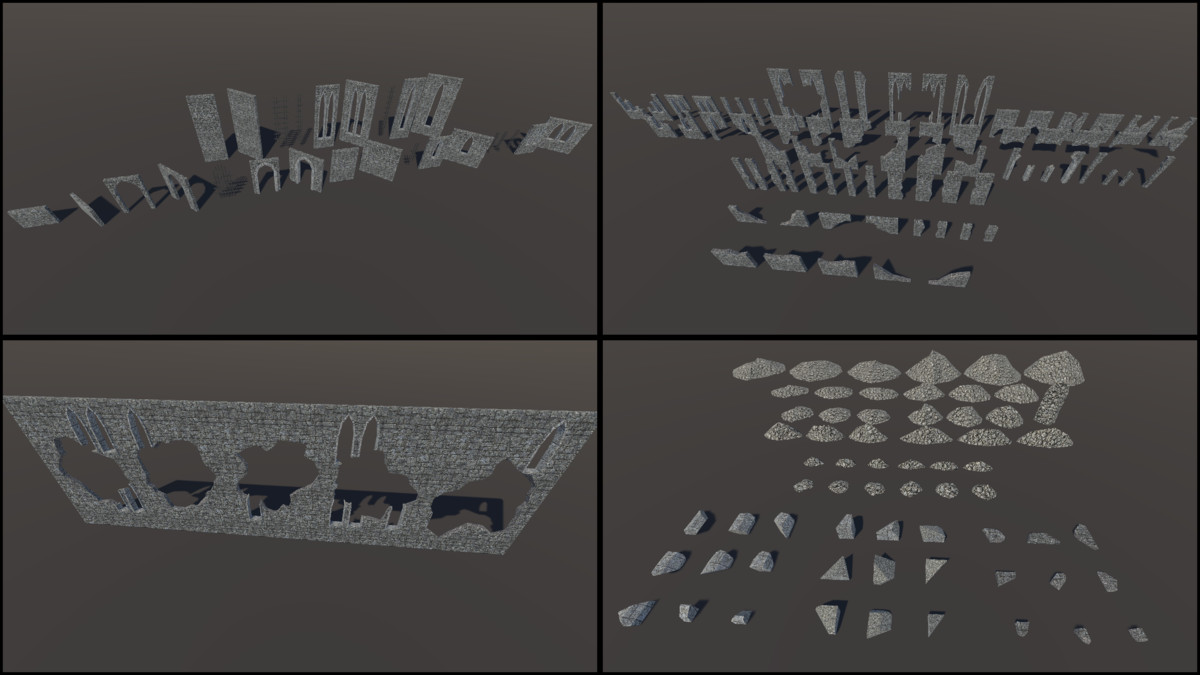 Retro Style Module Abandoned Ruins - Retro Style Modular Environment Pack