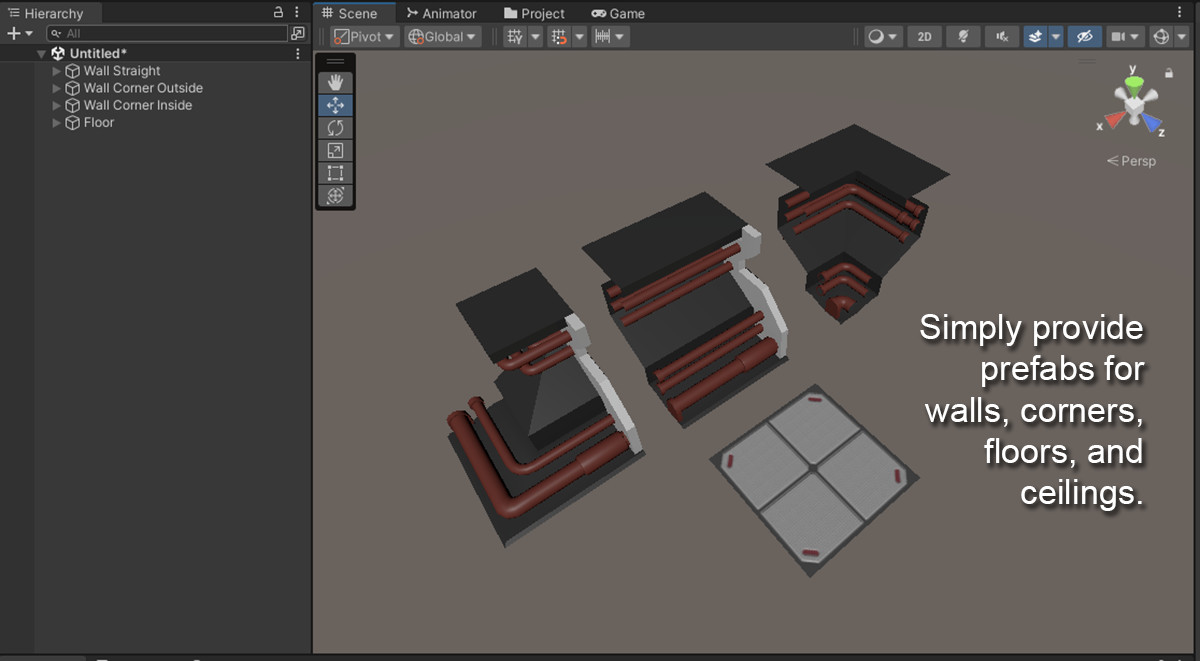 Procedural Rooms & Corridors Dungeon Generator (WFC) | MoraMapGen