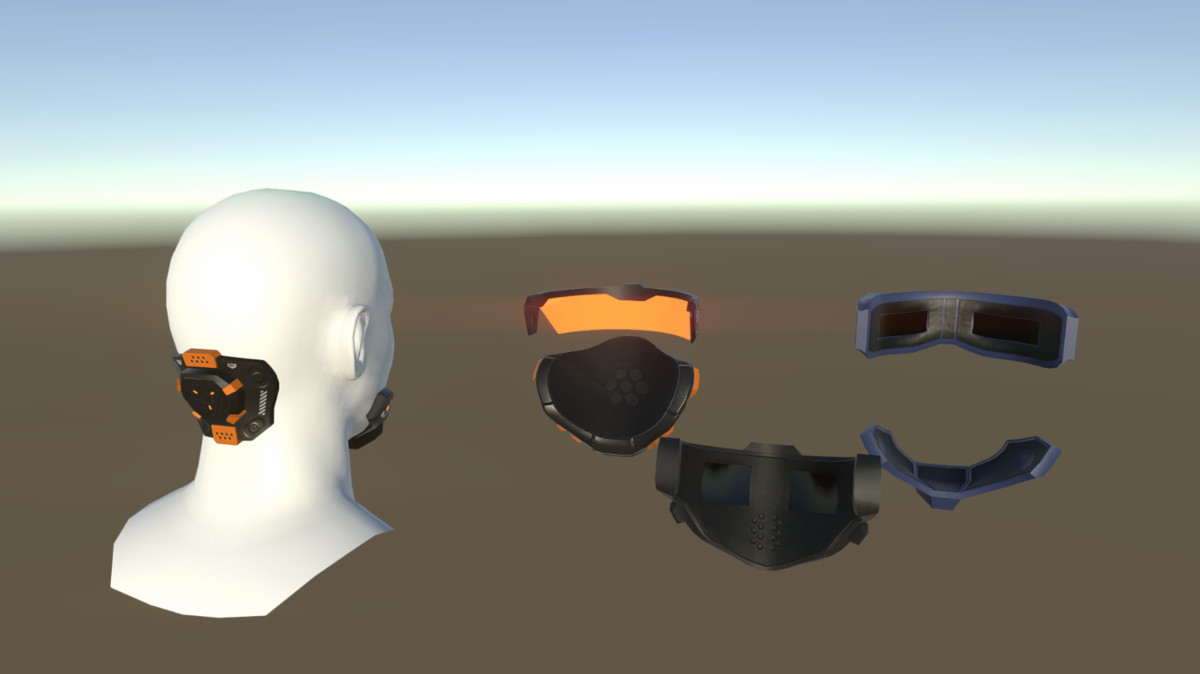 Cyberpunk Visors and Implants Pack 2