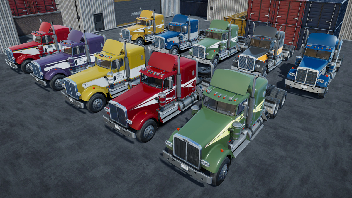 80s Semitruck dropdeck trailer