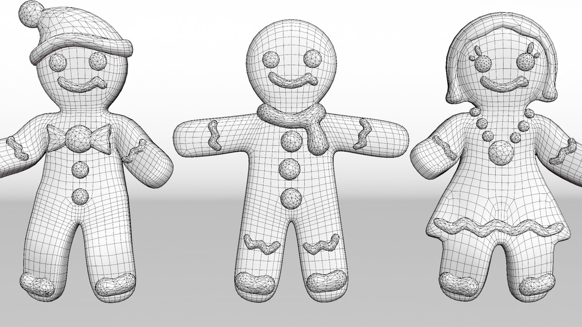 Gingerbread men rigged characters pack