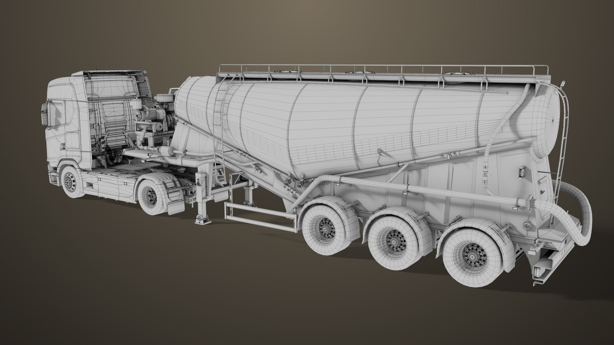 Chassis 06 Cement Trailer 01 Yellow