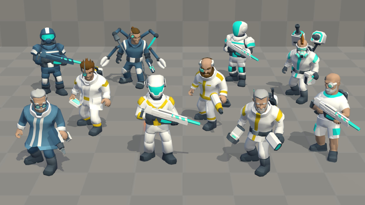 Low Poly Sci-Fi Soldiers M