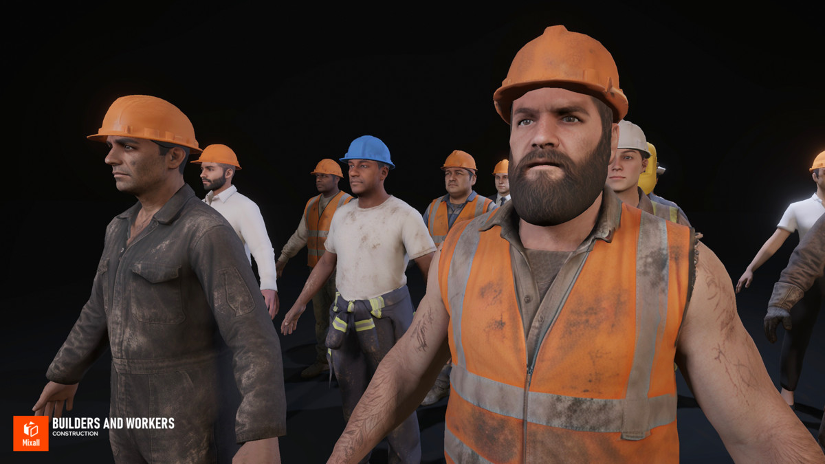 Construction sites, equipment and builders