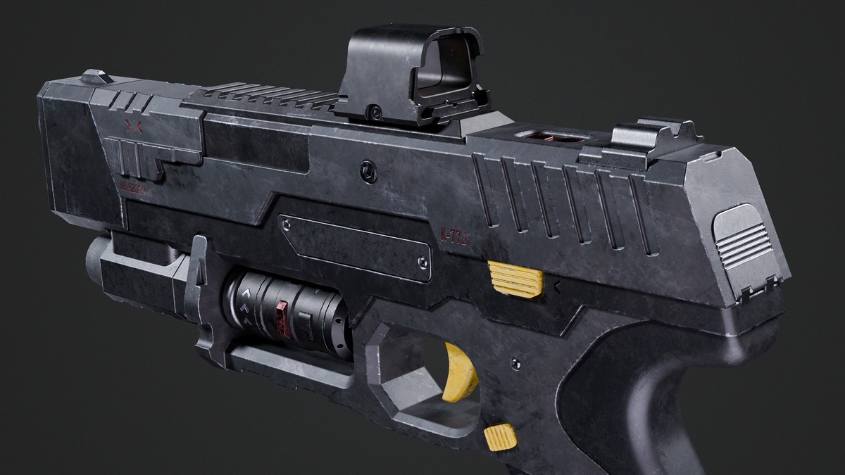 Sci-fi Weapon - Game Ready Pistol