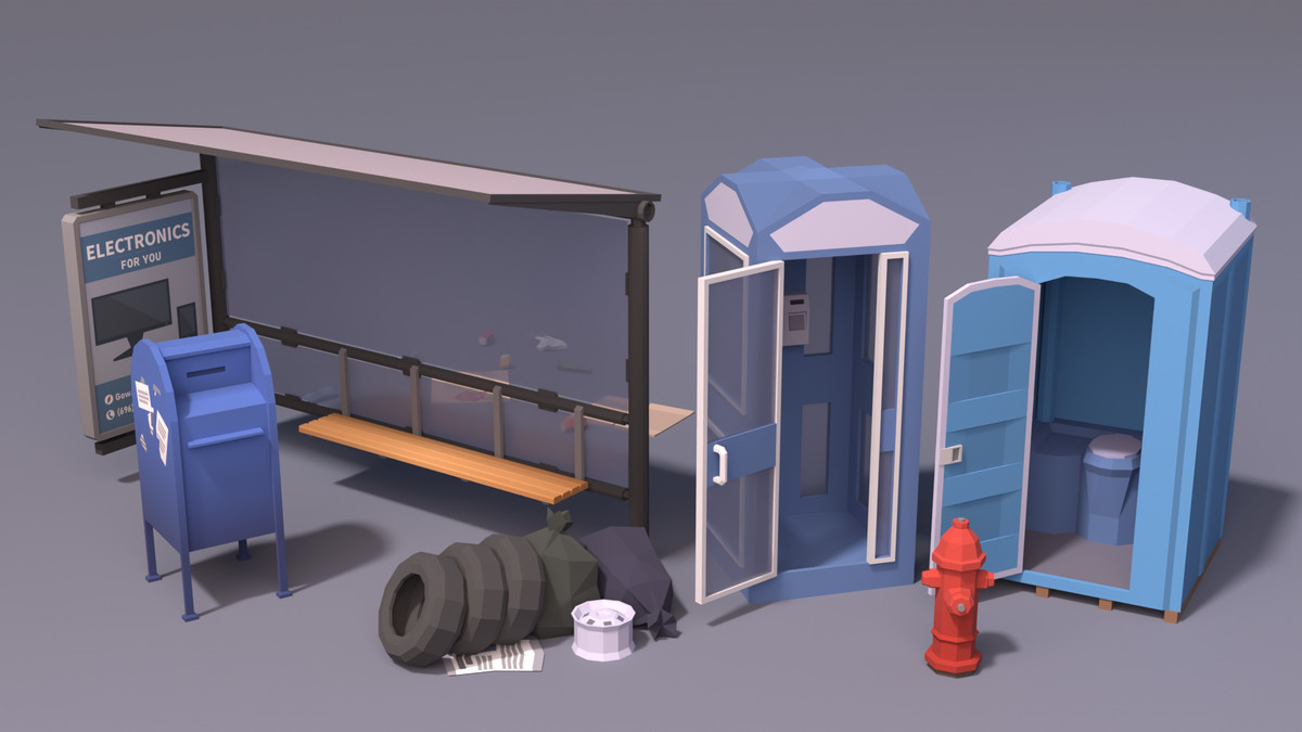 Modern City Props Pack (Stylized) – BoznaWhat