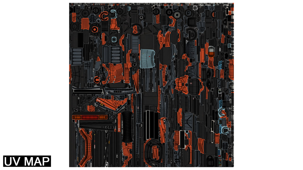 Forklift Truck 02 Orange URP HDRP Textures