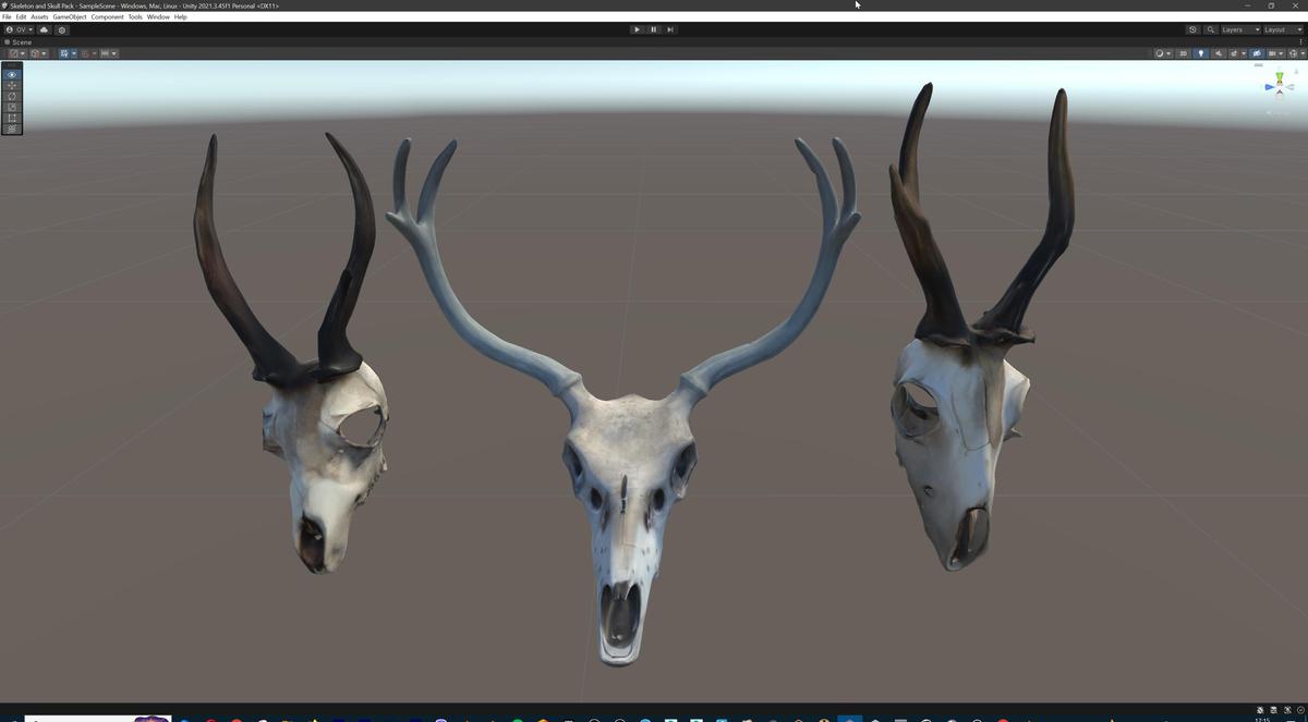 Ultimate Skeleton and Skull Pack. Game-ready low-poly assets