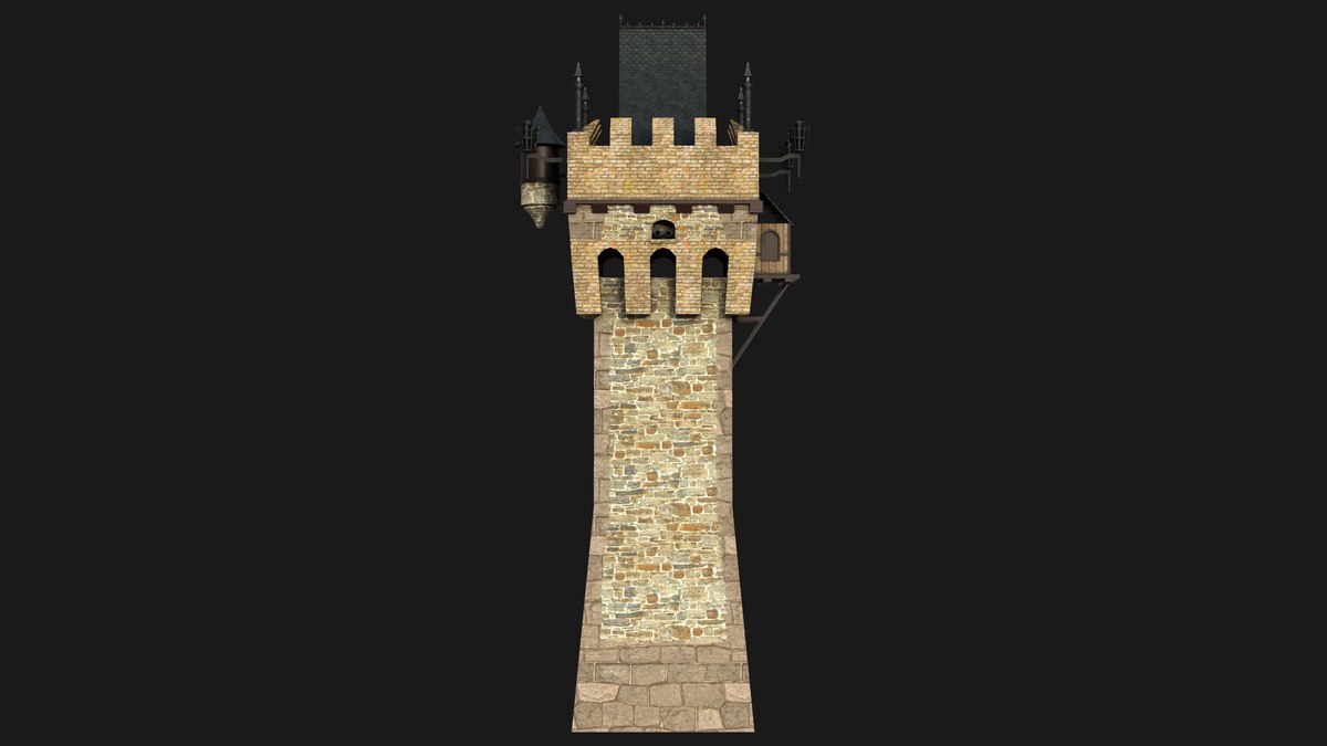 Castle Watch Tower 01 URP HDRP Textures