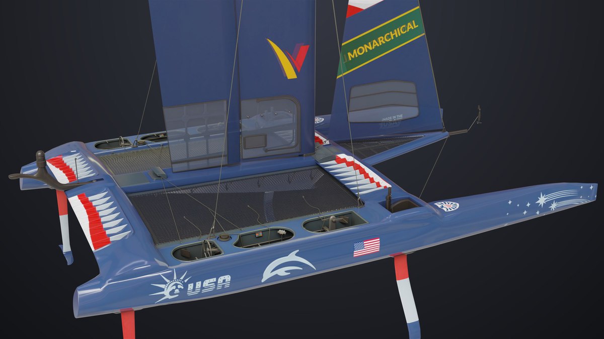 Yacht Sailing Boat 02 Blue URP HDRP Textures