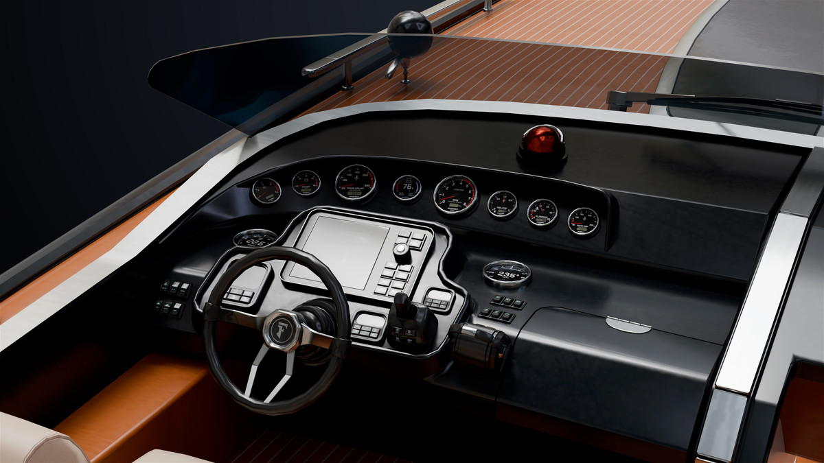 Yacht Boat 01 Black with Interior HDRP URP Textures