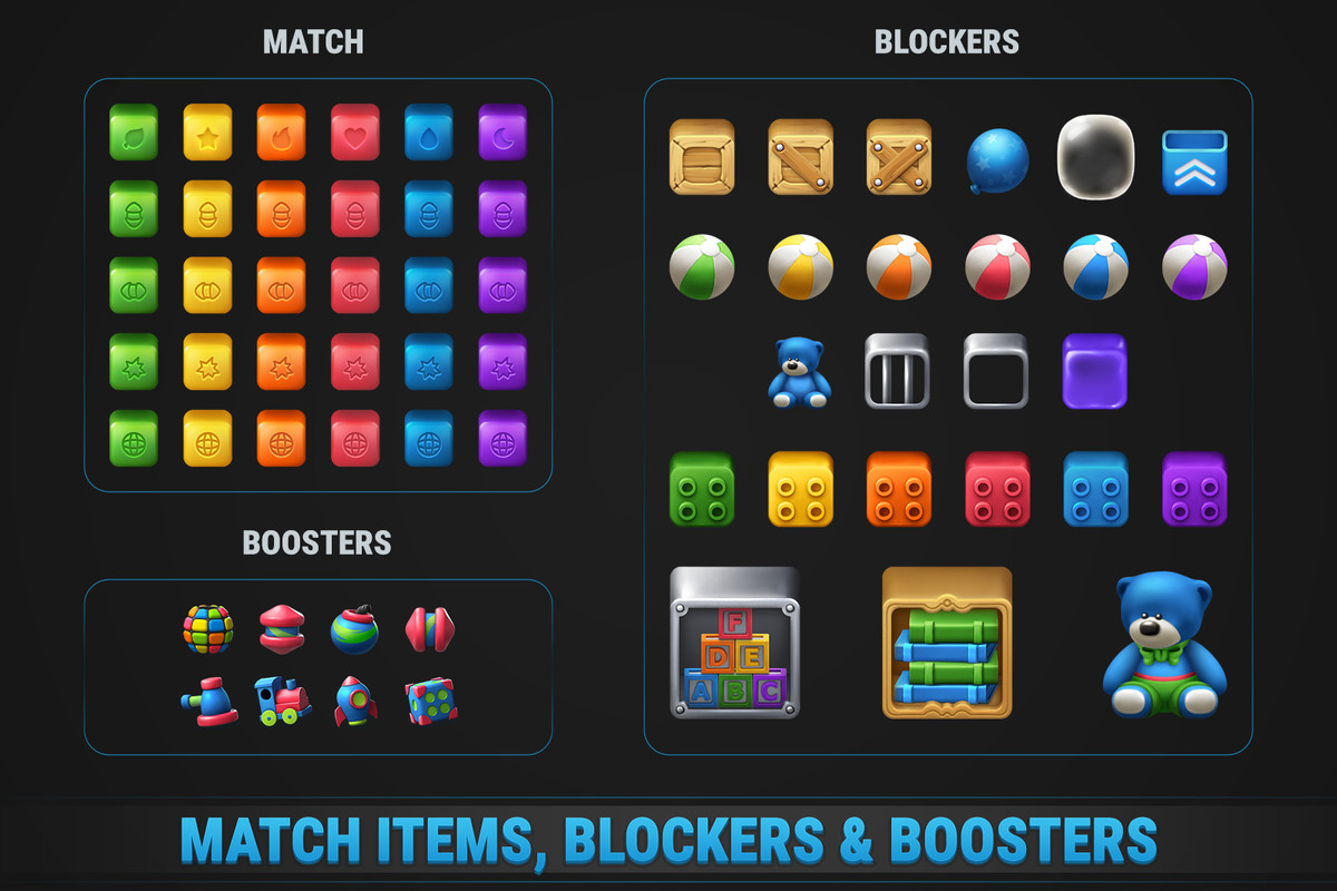 MK Match-2 Blast Kit • Puzzle Game Template