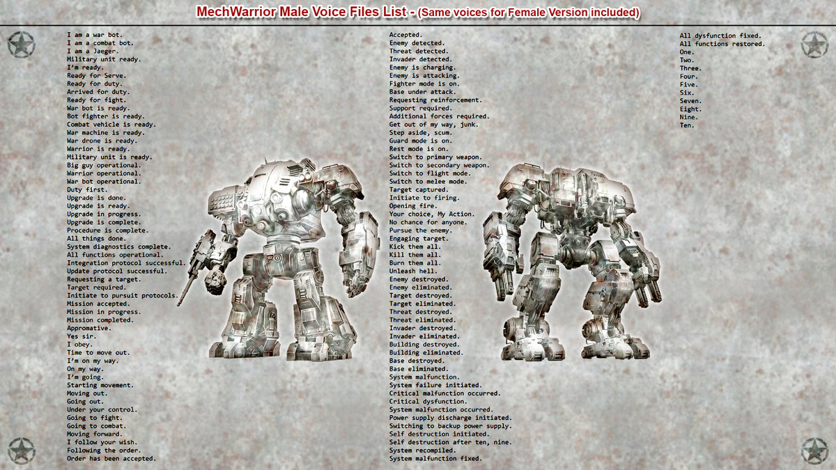 MechWarrior Combat Voice Line Commands