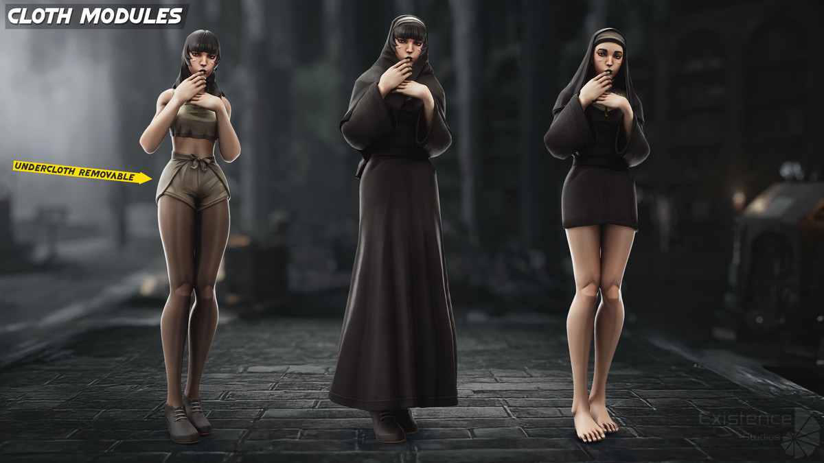 3 in 1 - Creature Pack 4 - Raven - Undead Draugr - Nun Katharine - #77