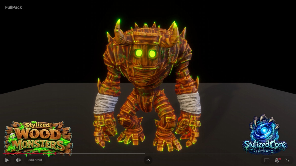 Wood Monsters Pack 1 – 4 Stylized Animated Creatures (LOD + Skins)