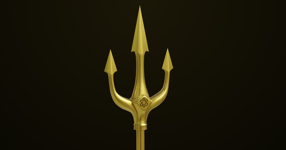 Medieval Trident 03 Gold URP HDRP Textures