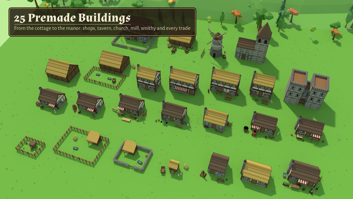 Low Poly Medieval Village - Modular Kit