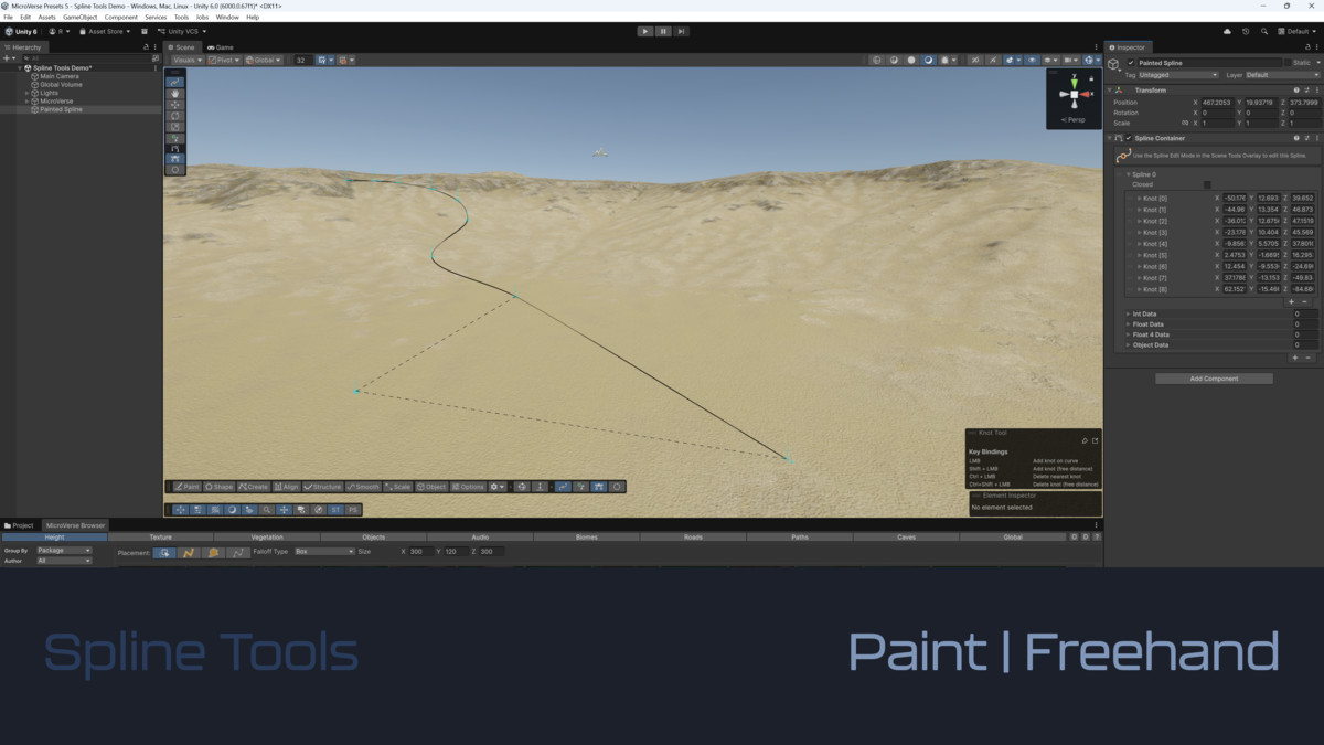 Spline Tools for Unity Splines