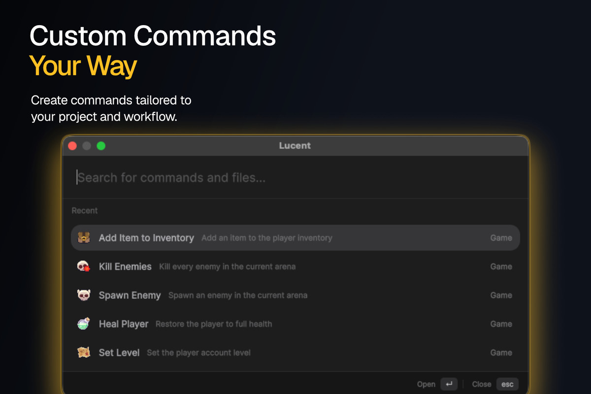 Lucent: Command Palette & Editor Toolkit